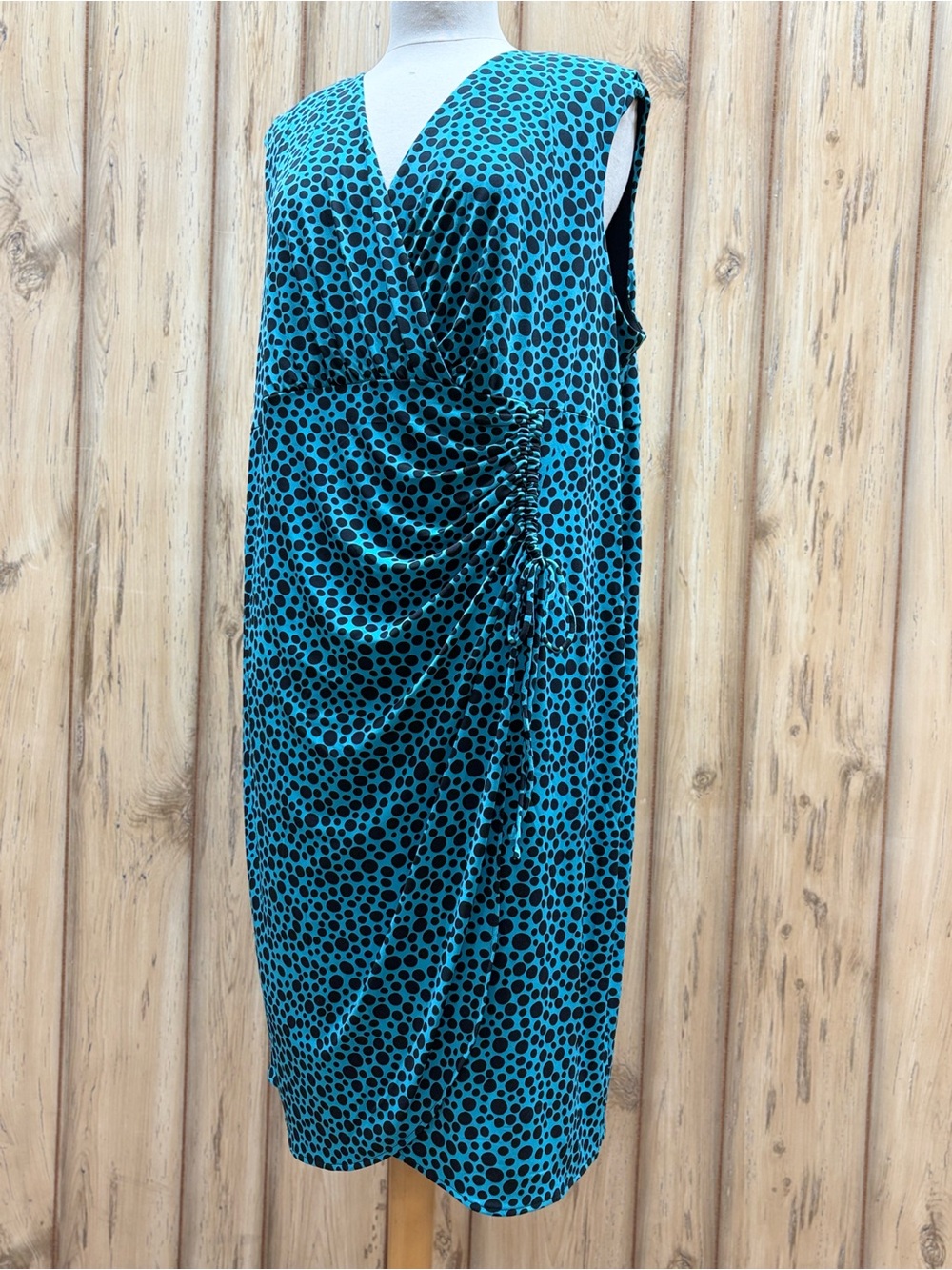 London Style Teal and Black Polka Dot One-Piece